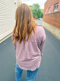 Lavender Washed Soft Button Up