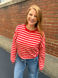 Berry Stripe Cardigan