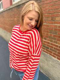 Berry Stripe Cardigan