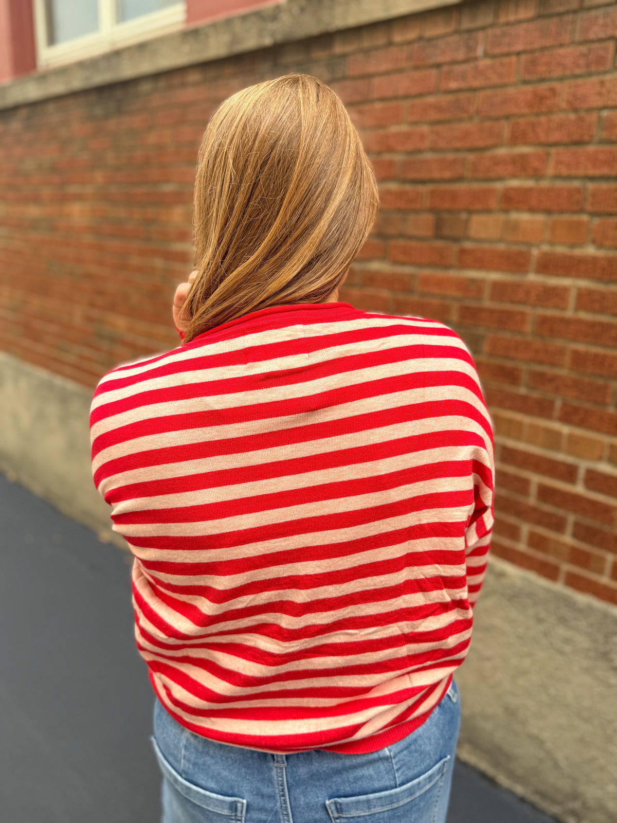 Berry Stripe Cardigan