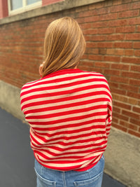 Berry Stripe Cardigan