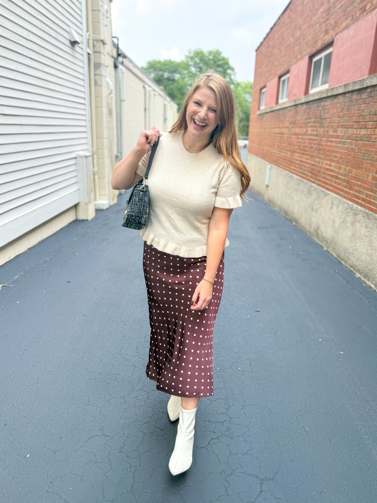 Chocolate Polka Dot Skirt