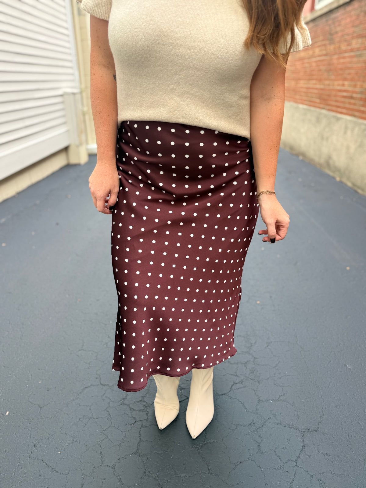 Chocolate Polka Dot Skirt