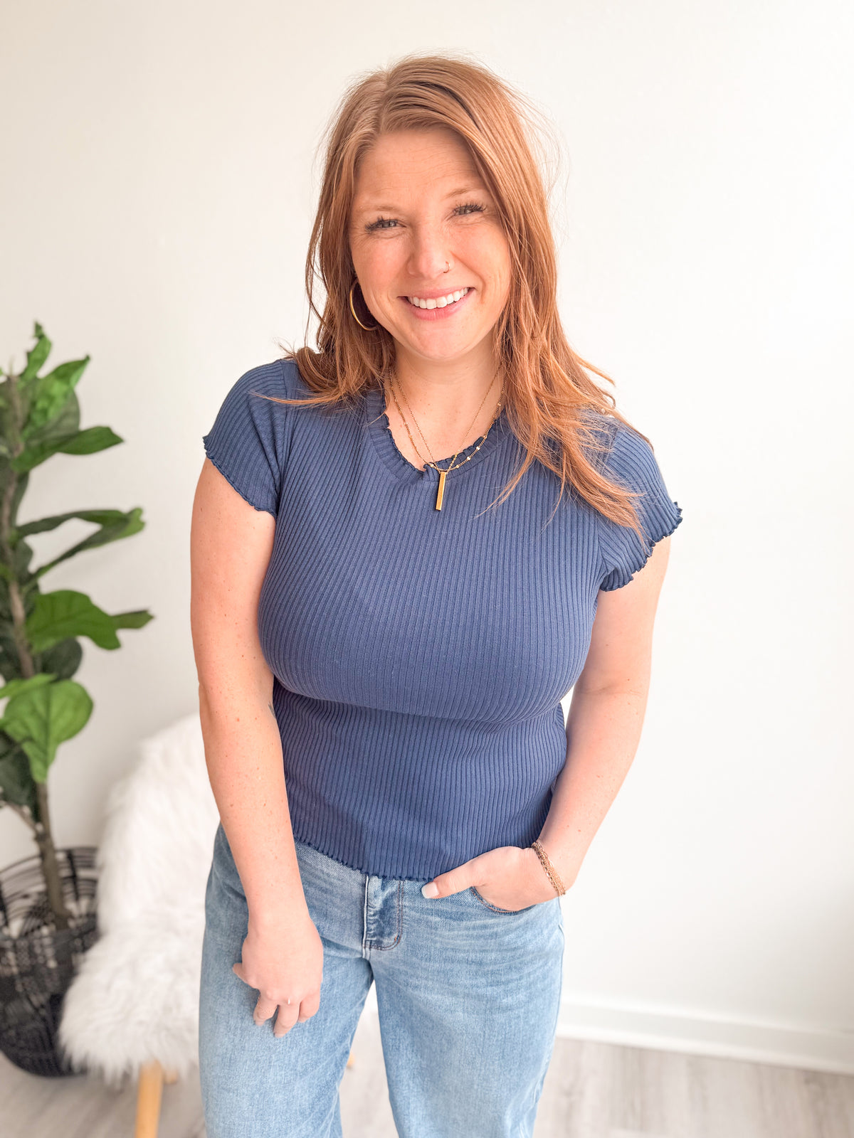 Navy Darling Top