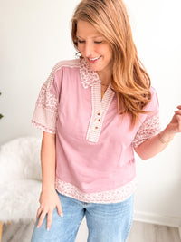 Prairie Bloom Button Top
