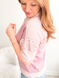 Prairie Bloom Button Top