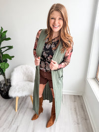 Sage Rib Maxi Duster