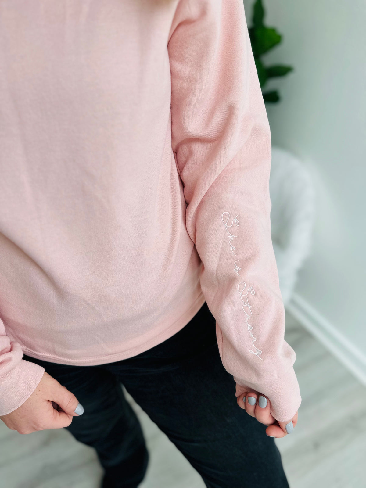 She Is Strong Blush Sweatshirt