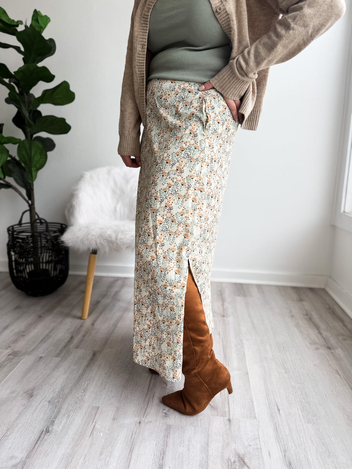 Lemon Leaf Slip Skirt