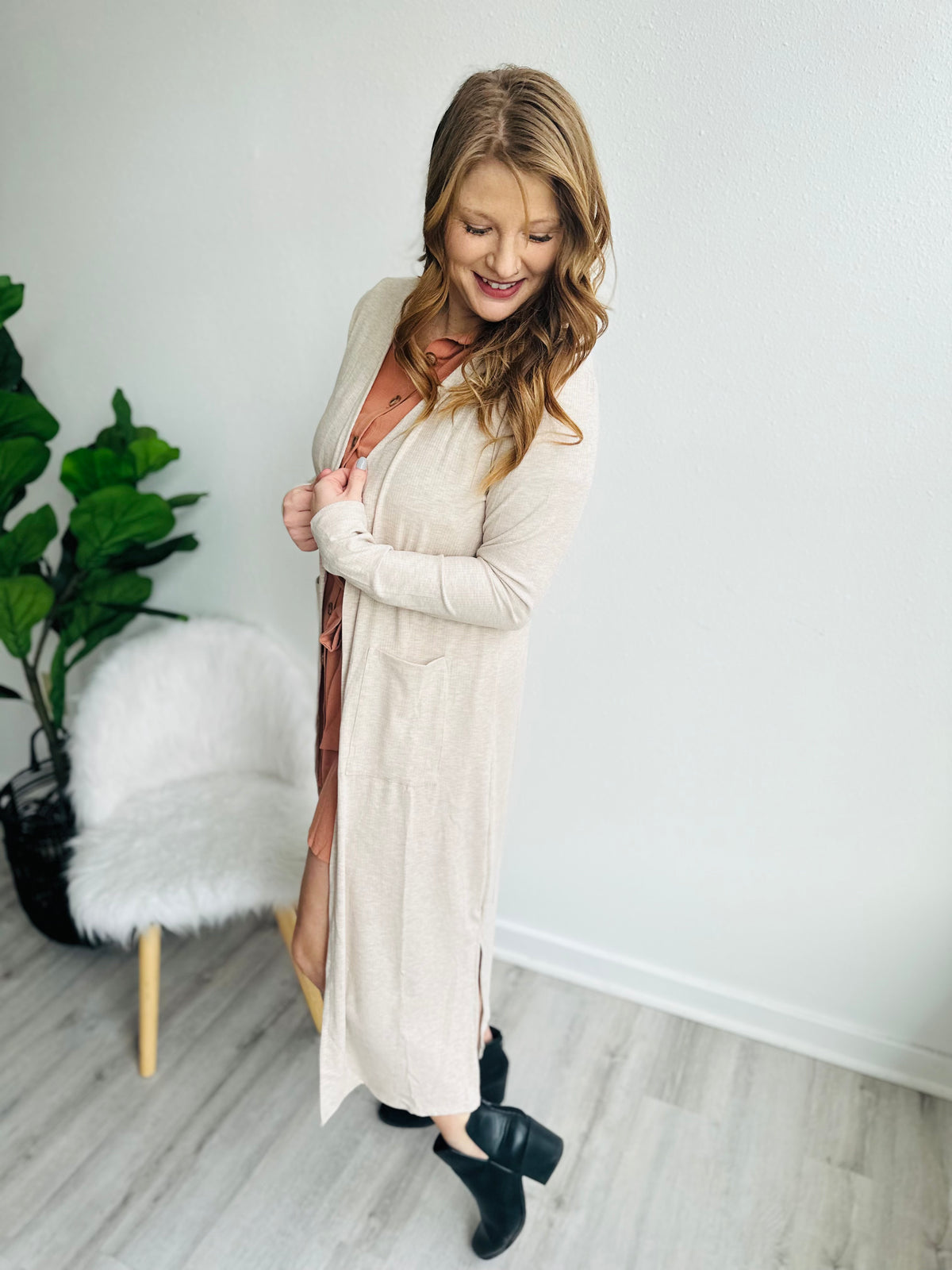 The Jamie Duster Cardigan - Oatmeal