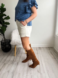 Aurora White Cuffed JB Shorts