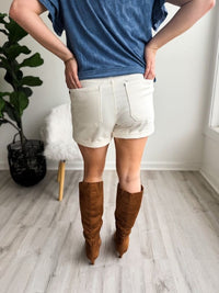 Aurora White Cuffed JB Shorts