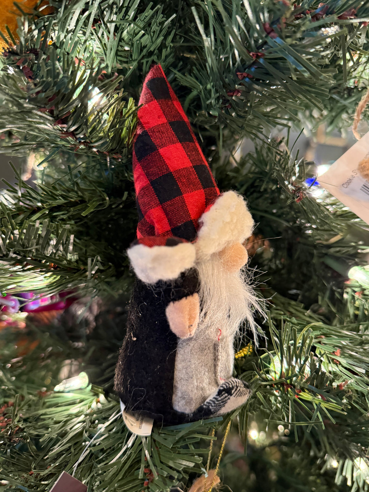 Gingham Gnome Decor - White Beard