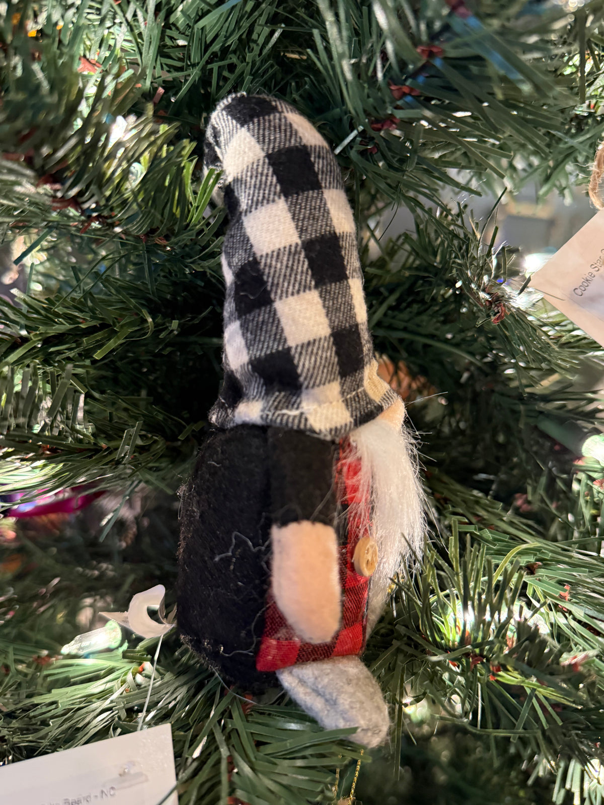 Red Gingham Short Gnome Decor