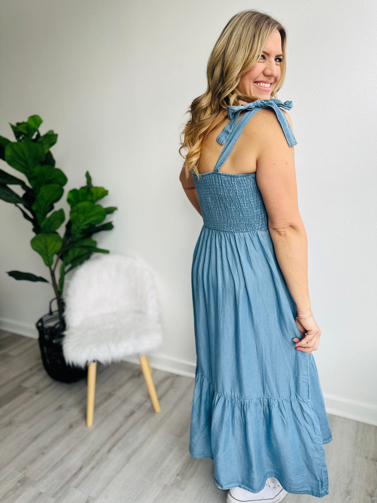 Chambray Tie Dress