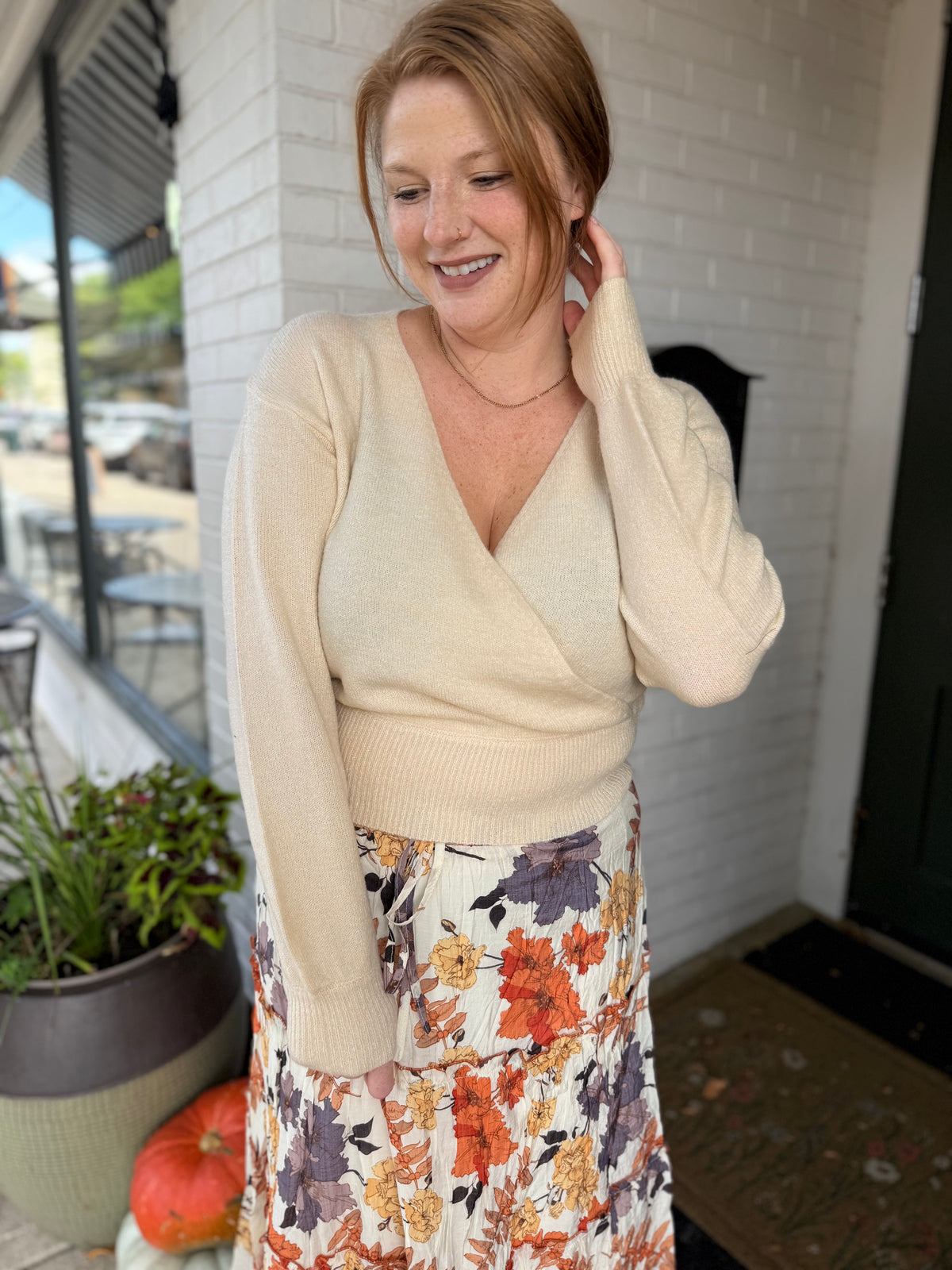 Cozy Wrap Sweater - Taupe