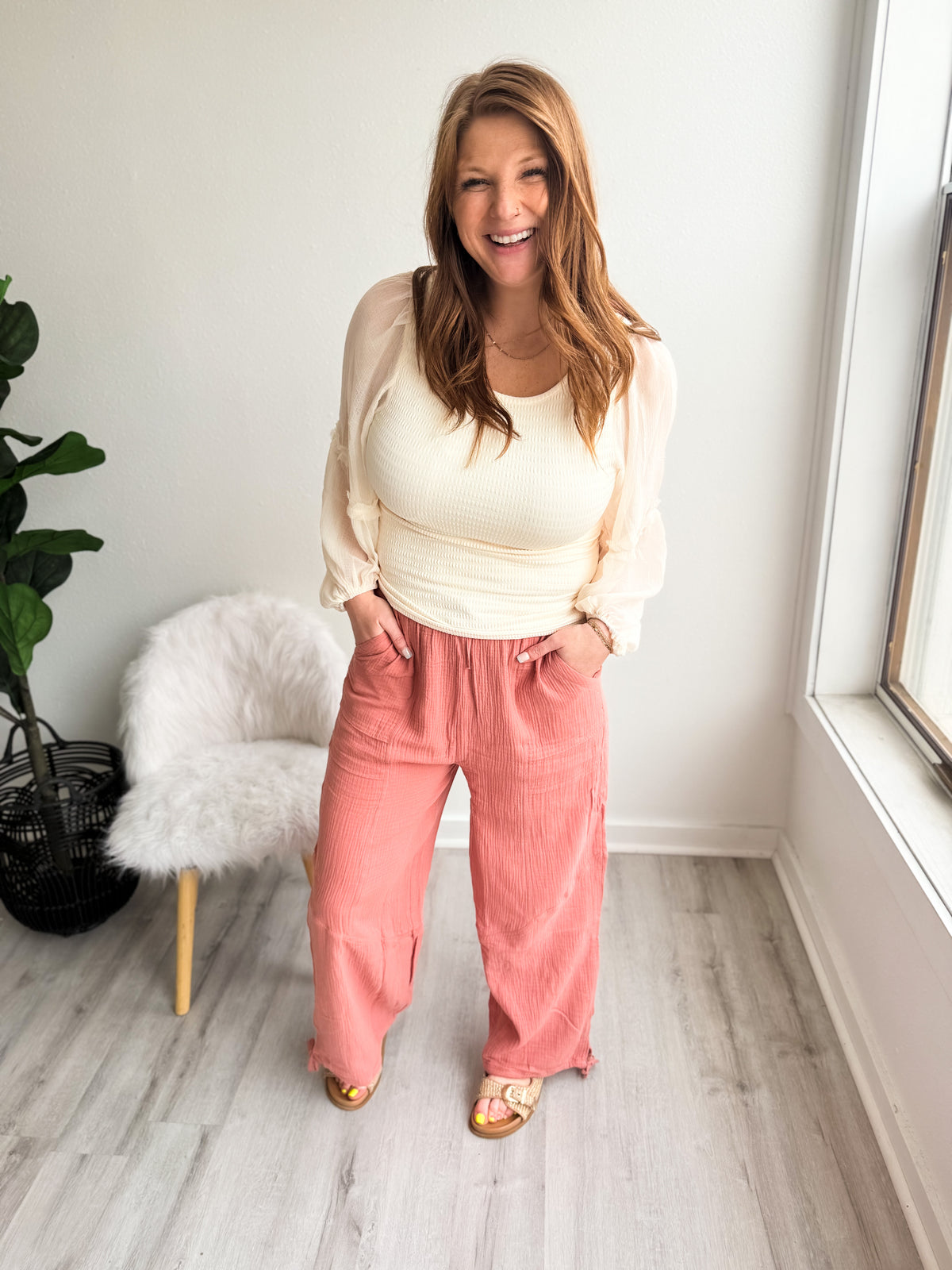 Desert Rose Gauze Joggers