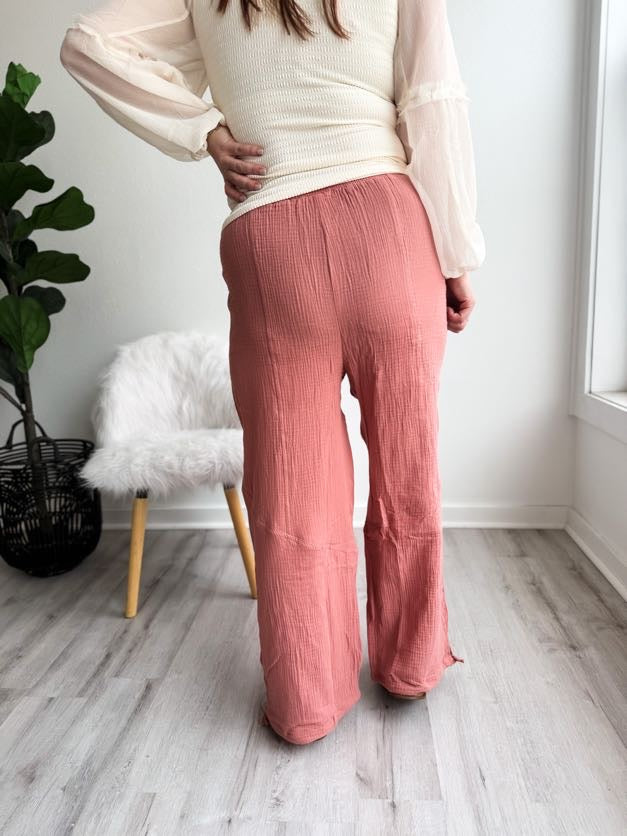 Desert Rose Gauze Joggers