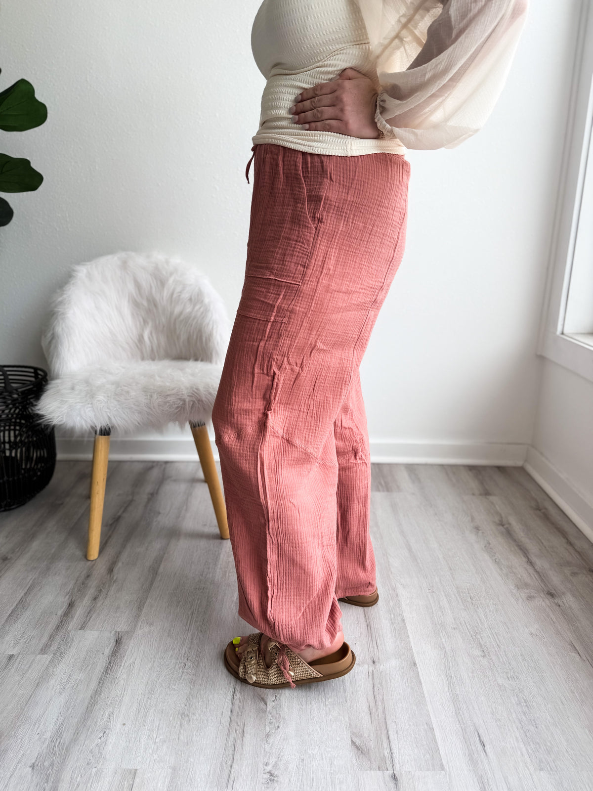 Desert Rose Gauze Joggers