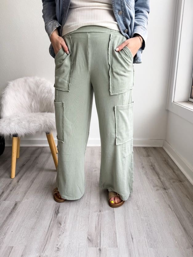 Sage Cozy Cargo Pant