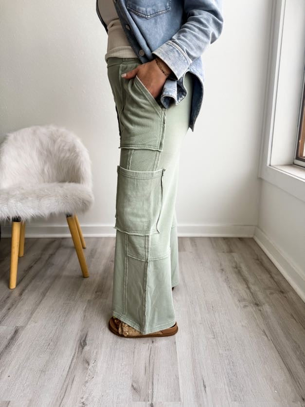 Sage Cozy Cargo Pant
