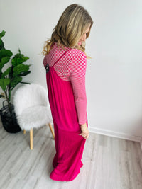 See You Around Hot Pink Jumpsuit**