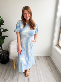 Light Blue Striped Dress