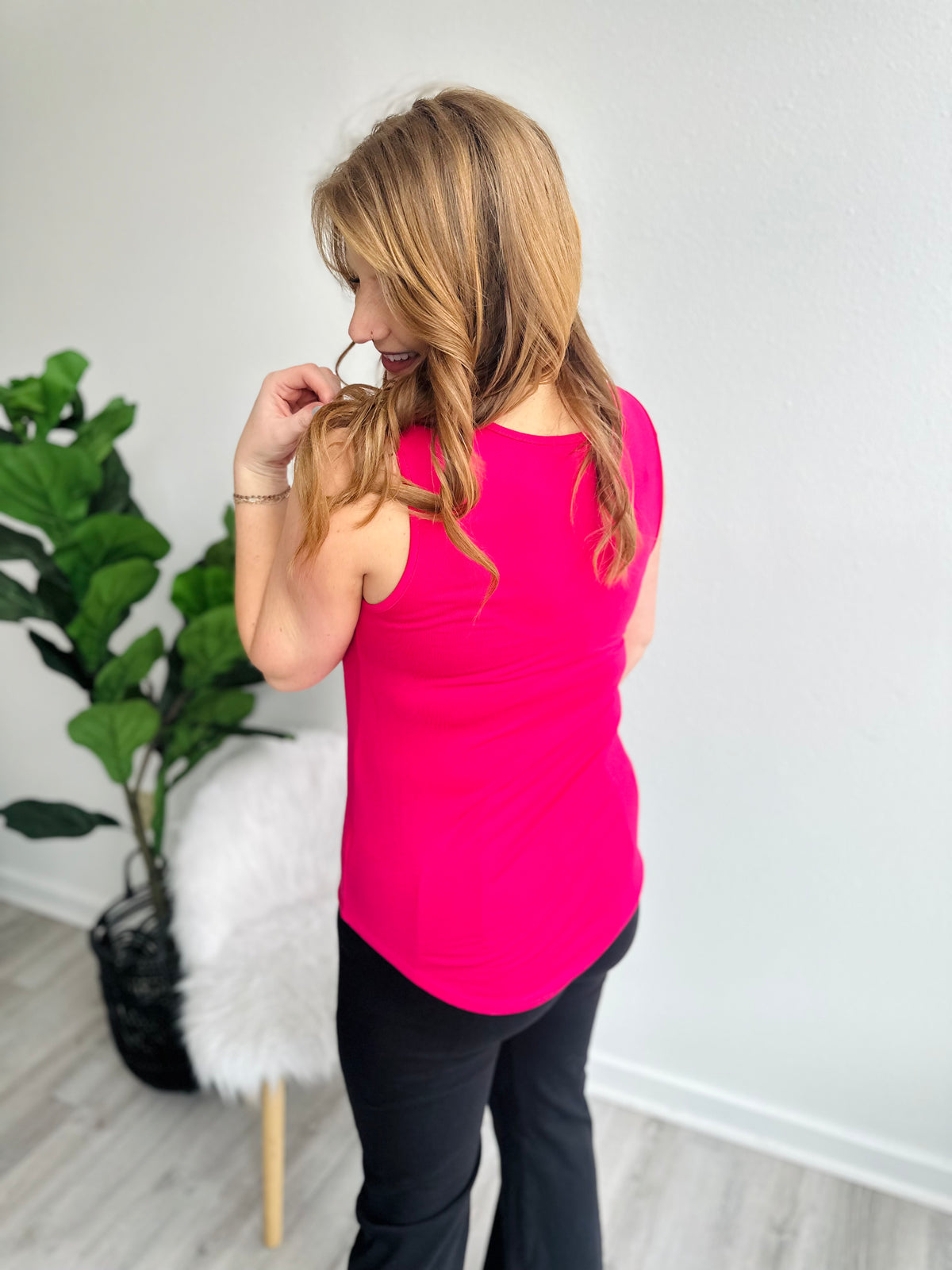 Christy Criss Cross Top - Fuchsia