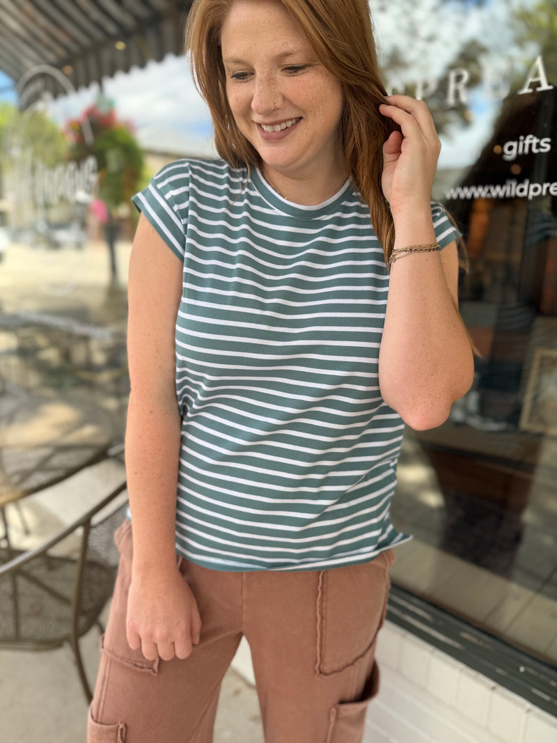 Seafoam Stripe Short Sleeve