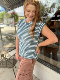 Seafoam Stripe Short Sleeve