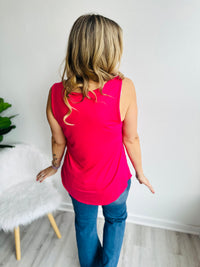 Christy Criss Cross Top - Fuchsia