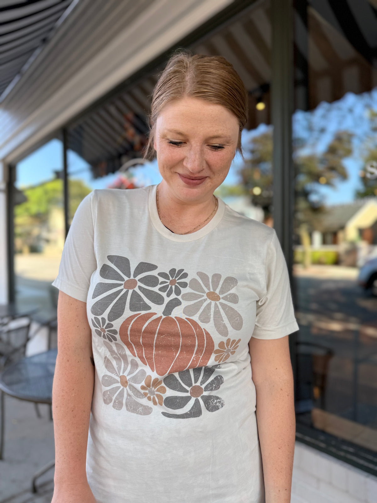 Retro Floral Pumpkin Graphic Tee