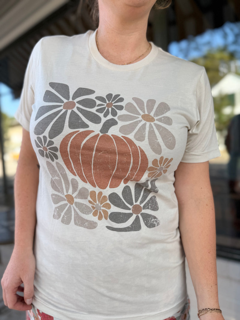 Retro Floral Pumpkin Graphic Tee