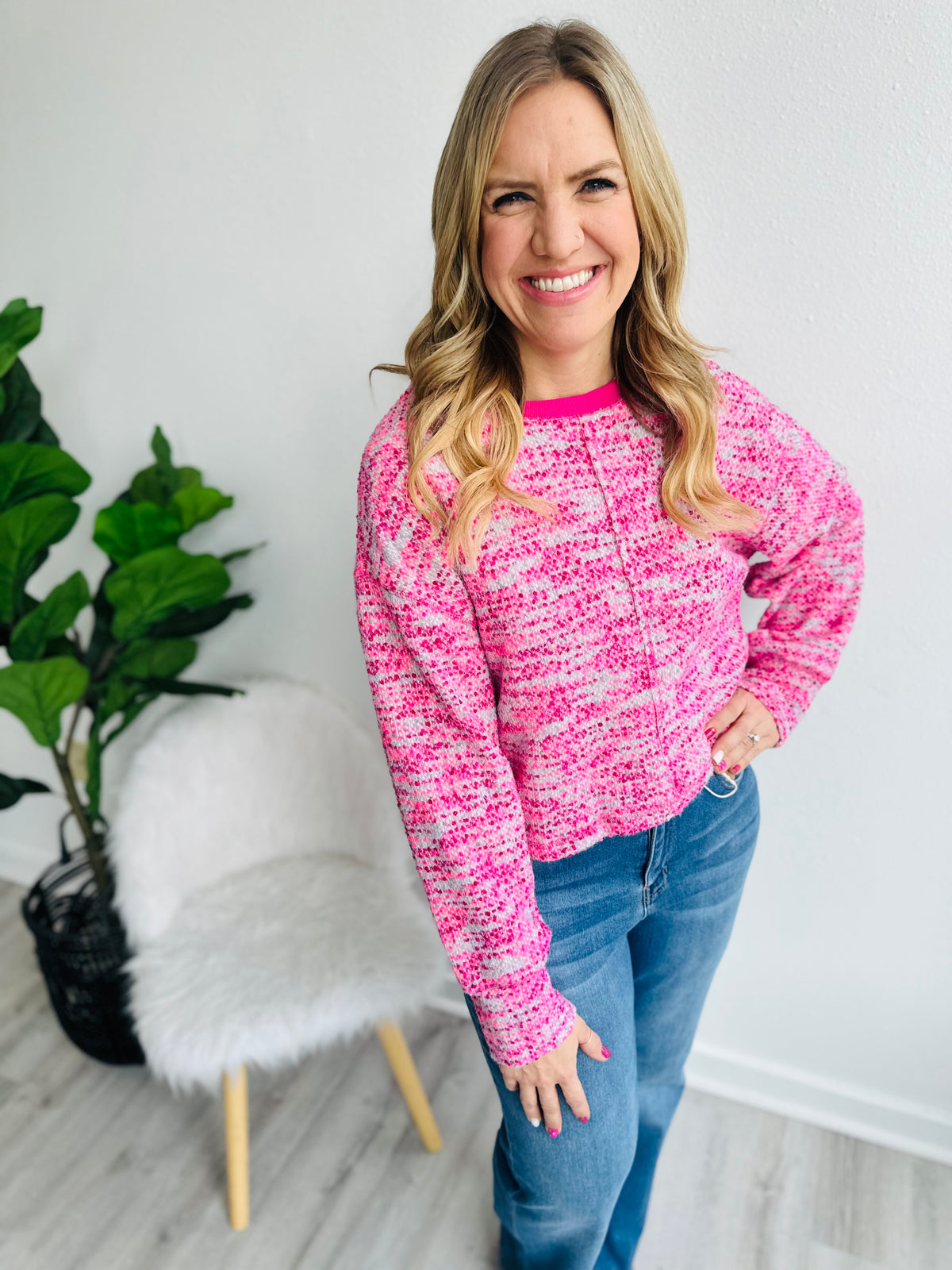 Pink Speckled Sweater