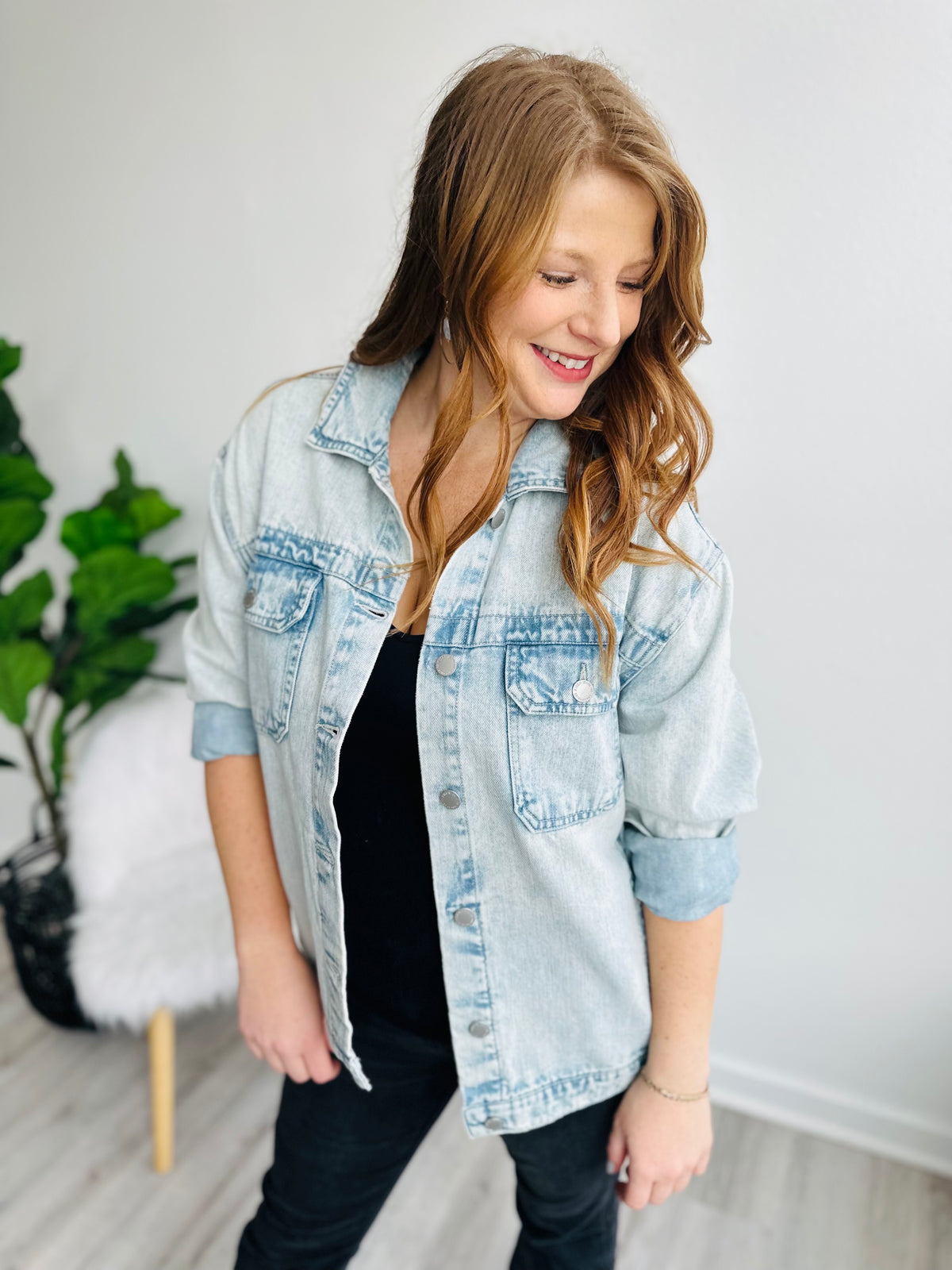 Stella Light Wash Oversized Jean Jacket