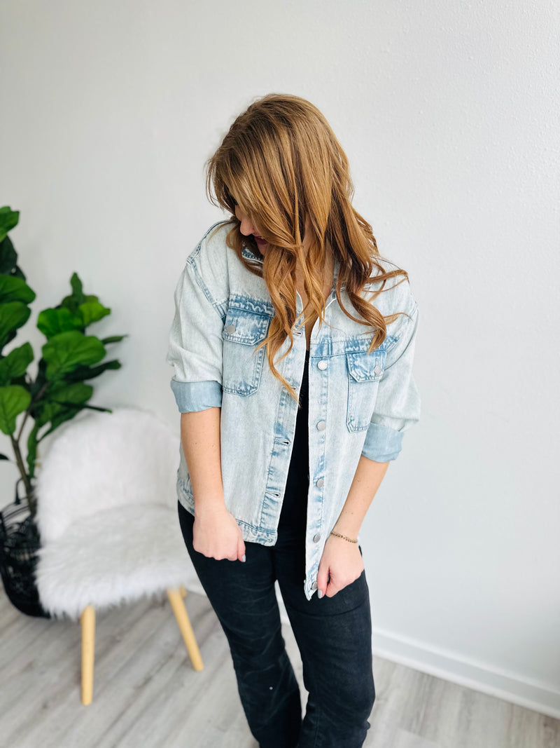 Stella Light Wash Oversized Jean Jacket