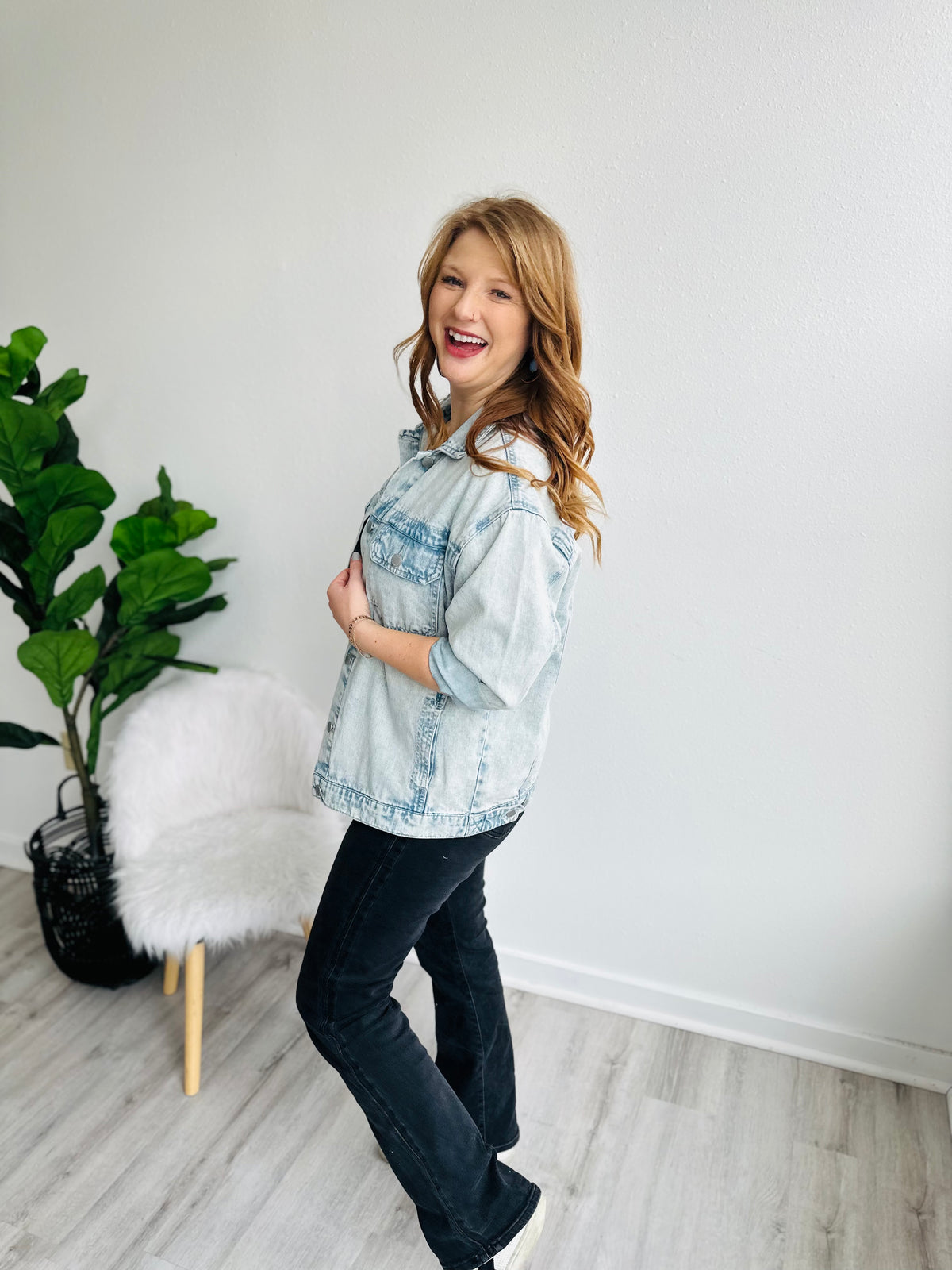 Stella Light Wash Oversized Jean Jacket