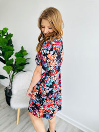 Paradise Floral Wrap Midi Dress