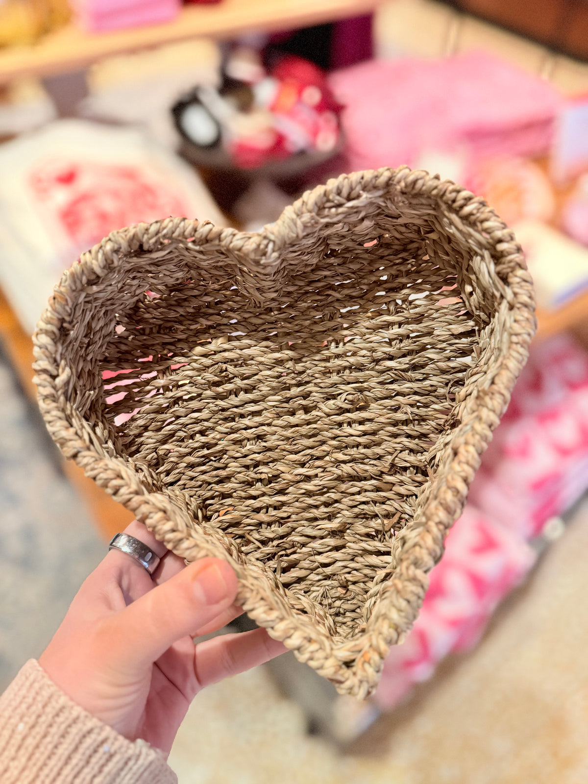 SMALL Woven Heart Basket