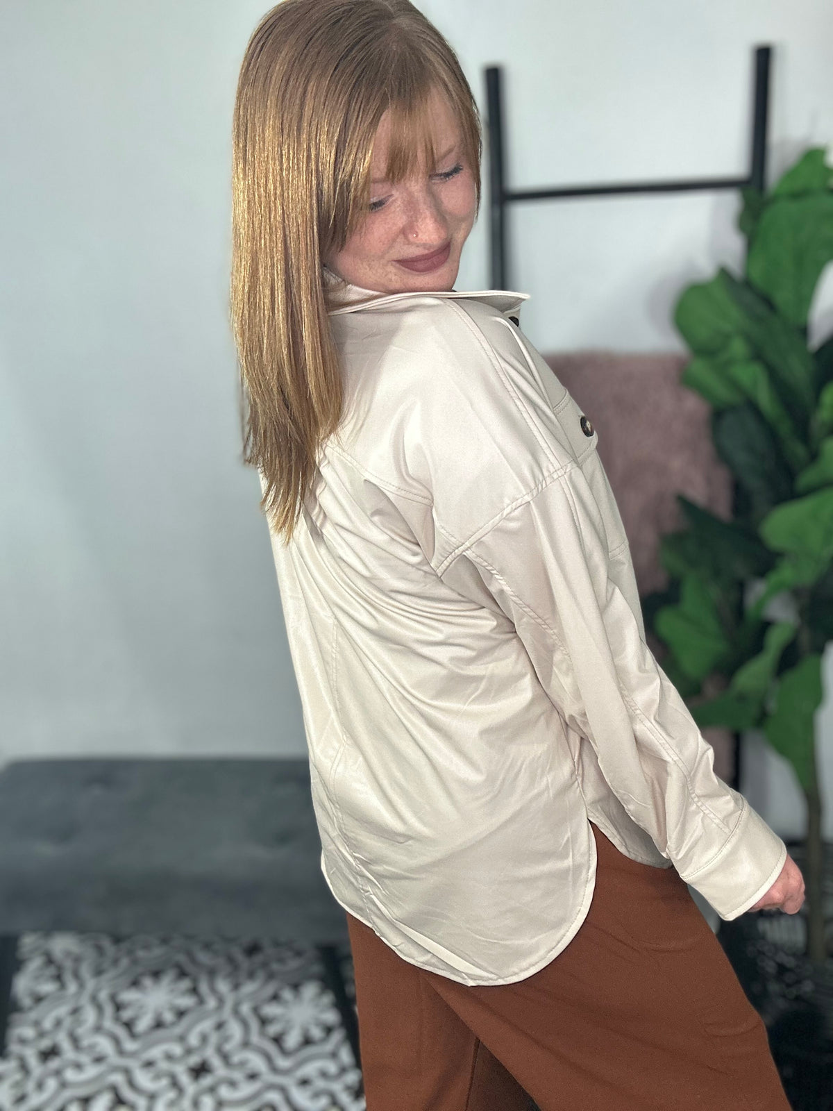 Neutral Dreams Faux Leather Shacket