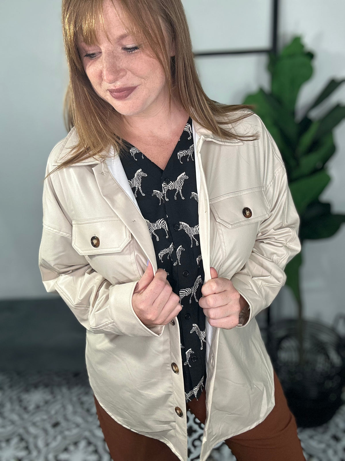 Neutral Dreams Faux Leather Shacket