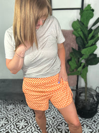 Orange Checkered Shorts**