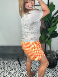 Orange Checkered Shorts**