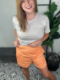 Orange Checkered Shorts**