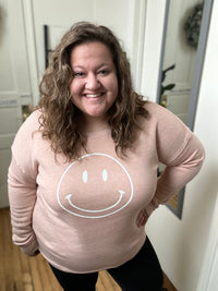 Smiley Graphic Sweatshirt - Pink