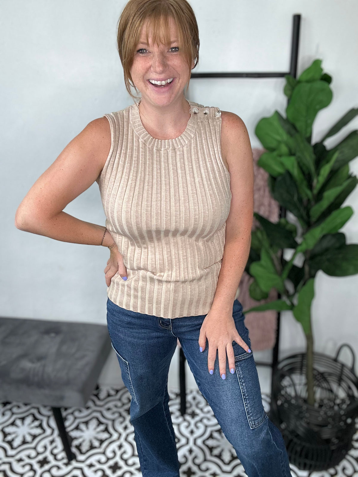 Working Girl Ribbed Short Sleeve Top