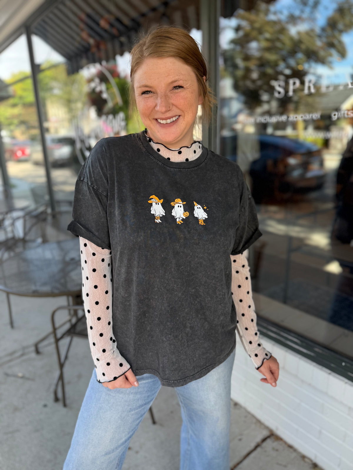 Cowgirl Ghosts Charcoal Tee