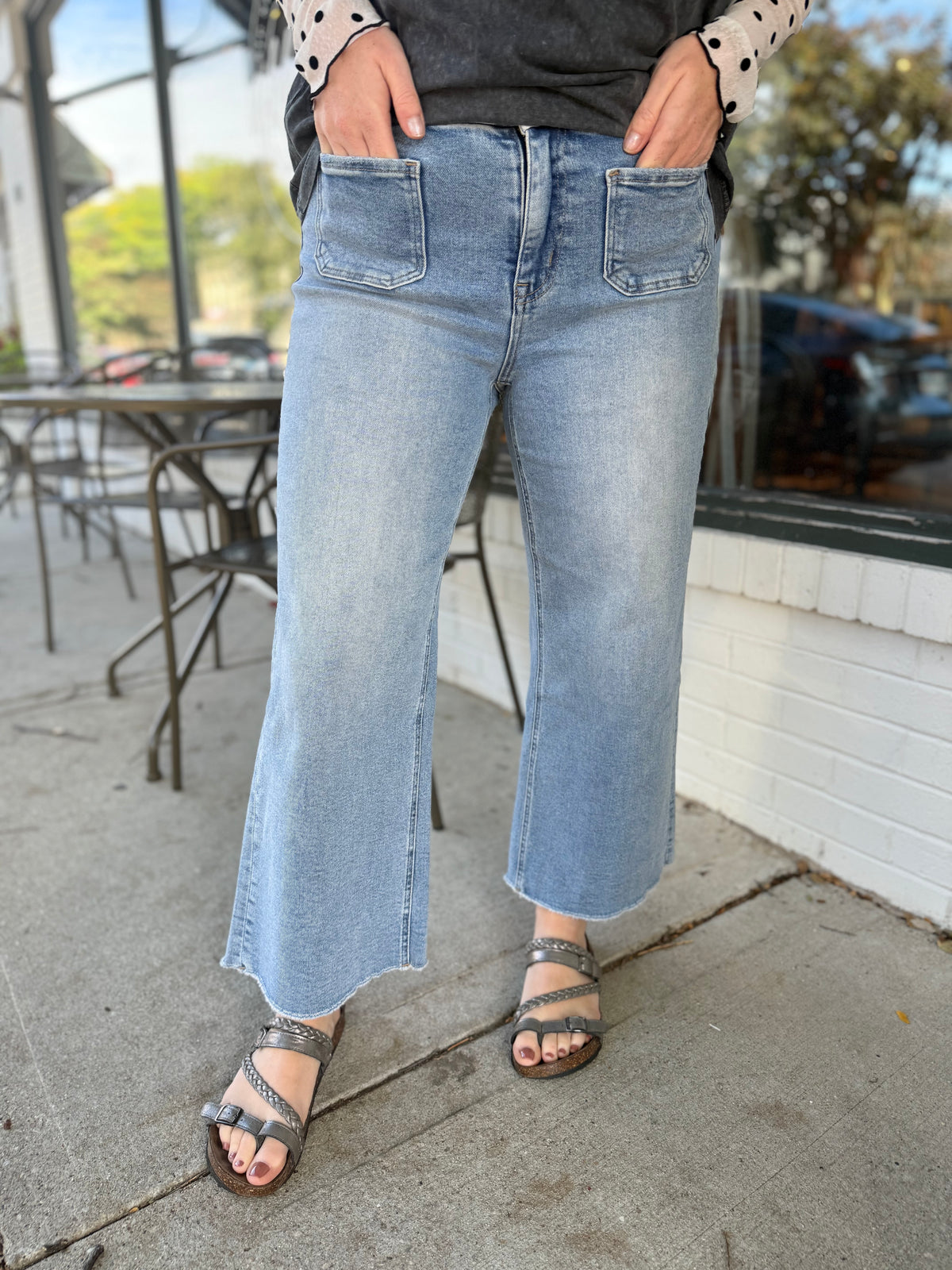 Delah Crop Wide Leg Denim