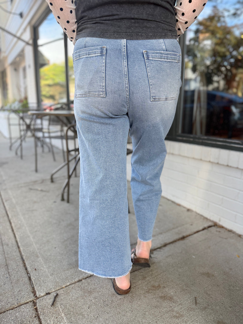 Delah Crop Wide Leg Denim
