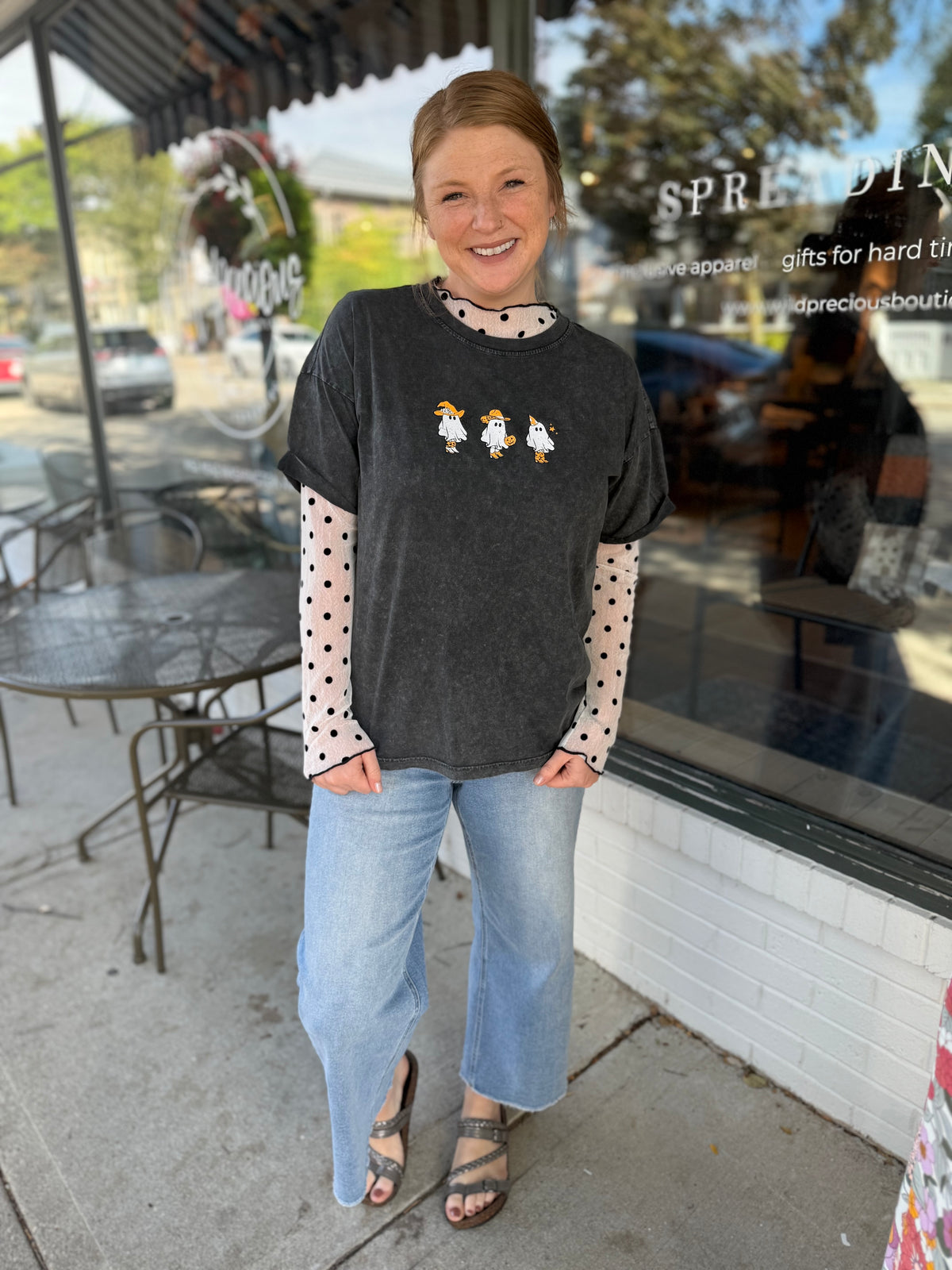Cowgirl Ghosts Charcoal Tee
